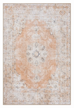 Zarina Orange and Beige Traditional Distressed Washable Rug *NO RETURNS UNLESS FAULTYmodern color block patchwork rug