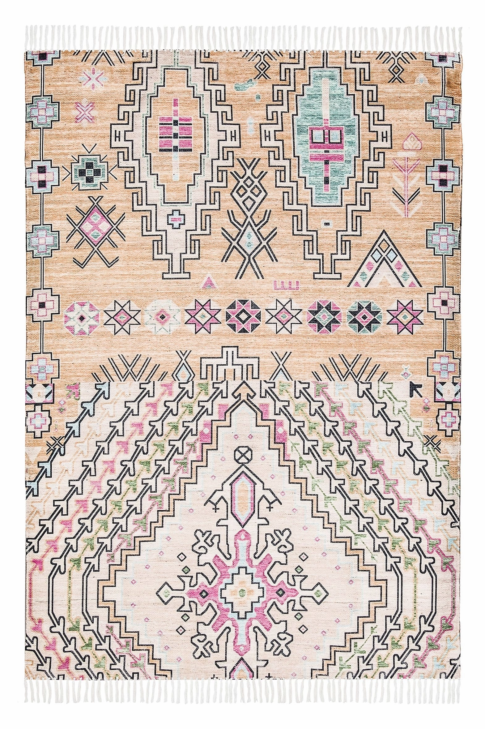 Zelda Cream Multi-Colour Abstract Tribal Indoor Outdoor Rug *NO RETURNS UNLESS FAULTYmodern color block patchwork rug