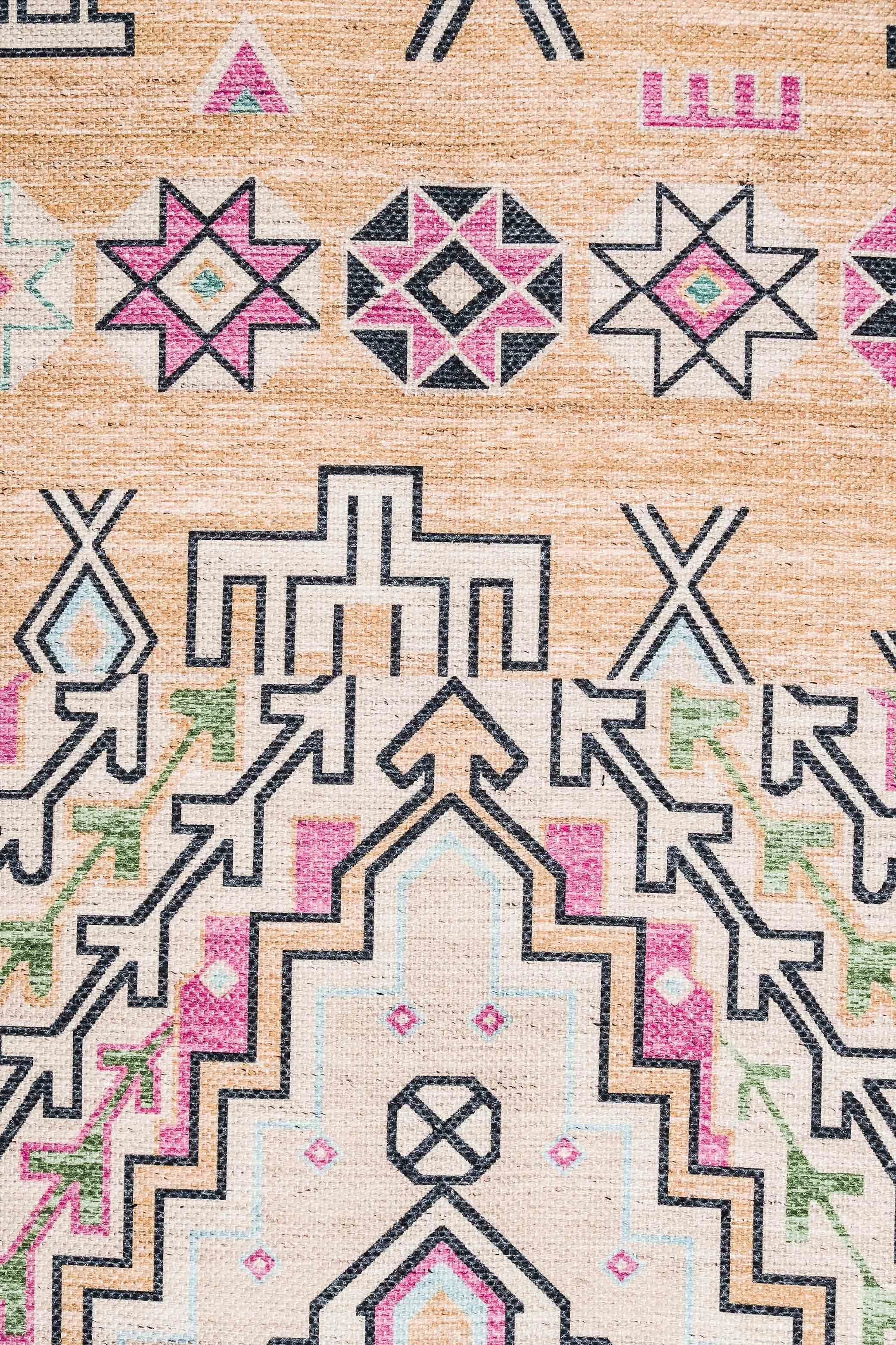 Zelda Cream Multi-Colour Abstract Tribal Indoor Outdoor Rug *NO RETURNS UNLESS FAULTY