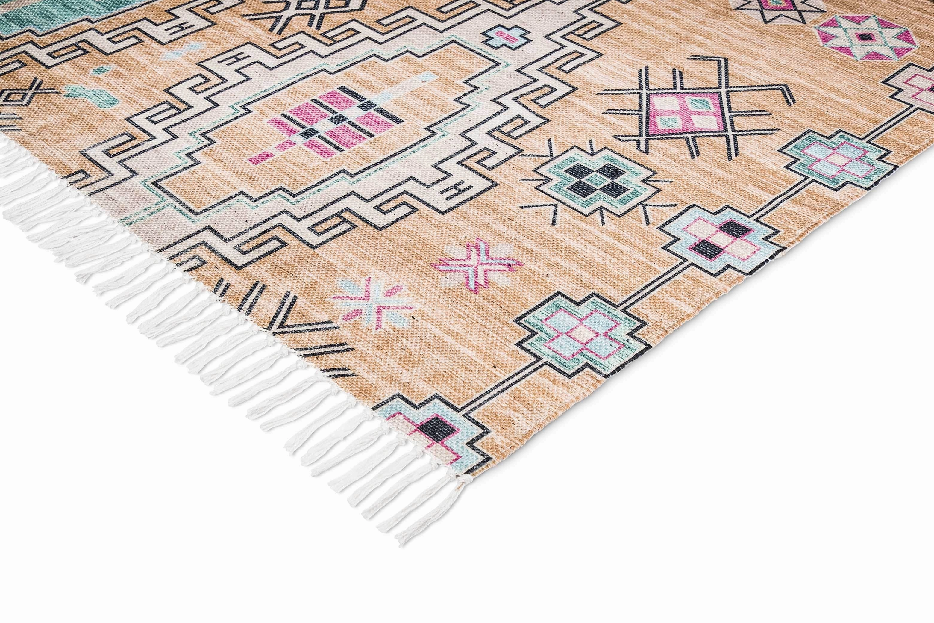 Zelda Cream Multi-Colour Abstract Tribal Indoor Outdoor Rug *NO RETURNS UNLESS FAULTY
