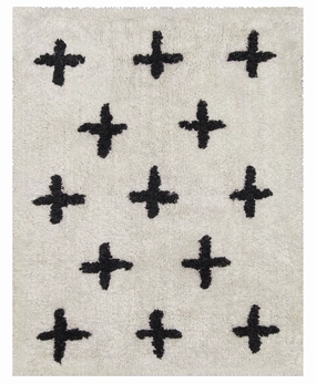 Zelia Black and Ivory Minimal Washable Berber Bath Matmodern color block patchwork rug