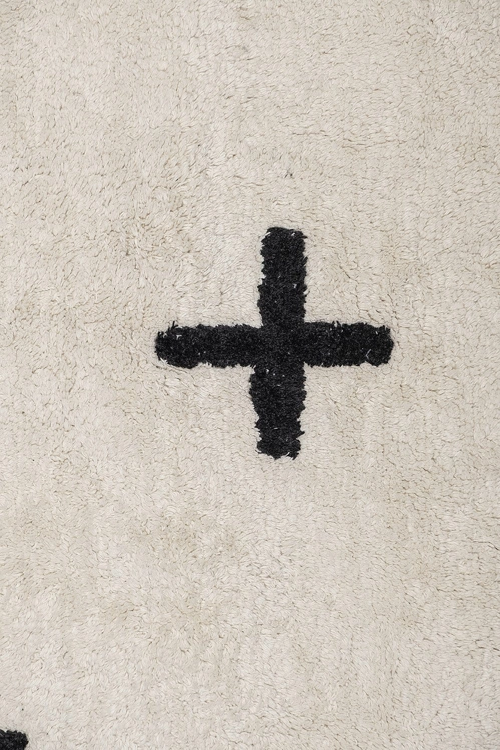 Zelia Black and Ivory Minimal Washable Berber Rug