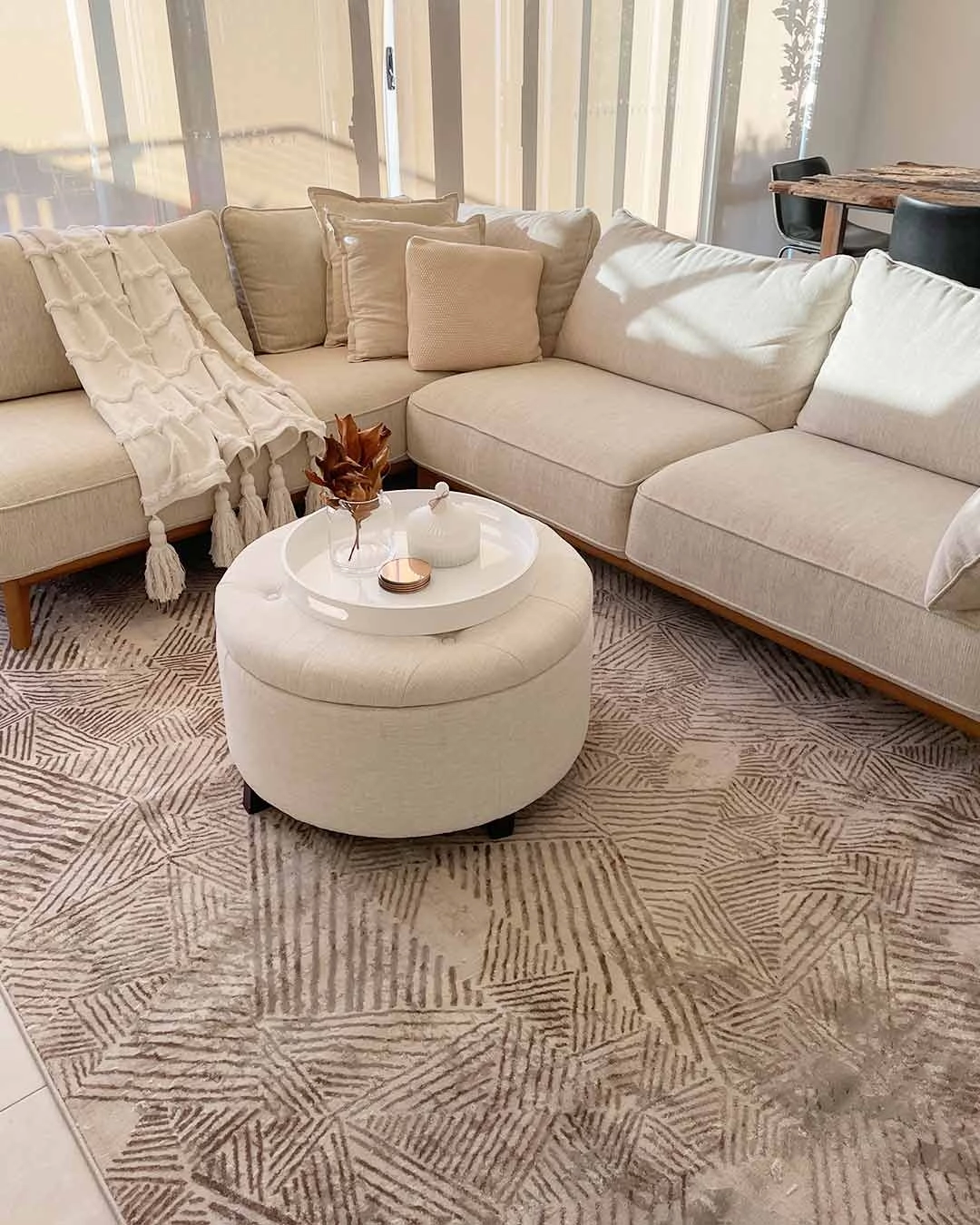 Zenia Brown Grey And Ivory Distressed Tribal Rug *NO RETURNS UNLESS FAULTY