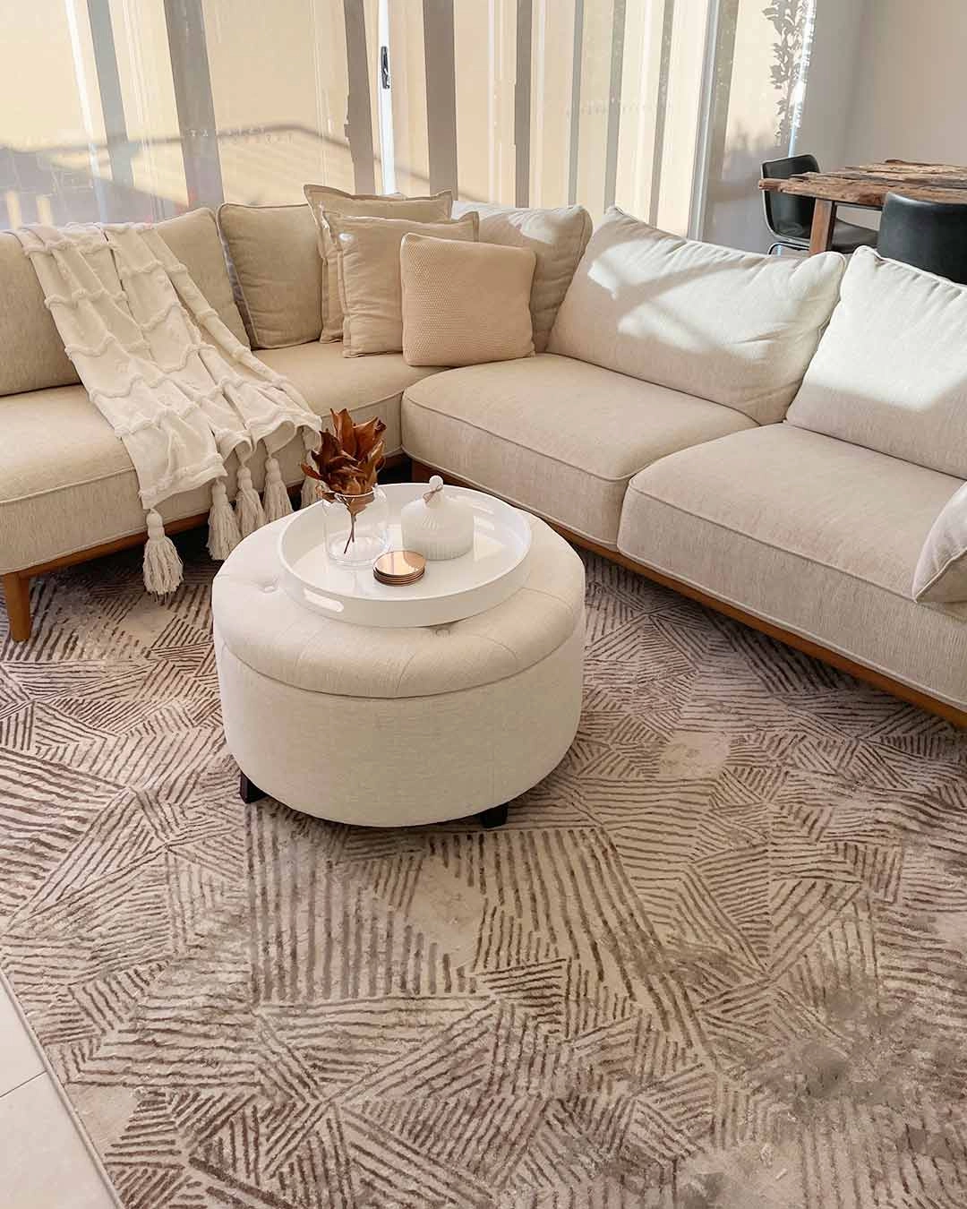 Zenia Brown Grey And Ivory Distressed Tribal Rug *NO RETURNS UNLESS FAULTY