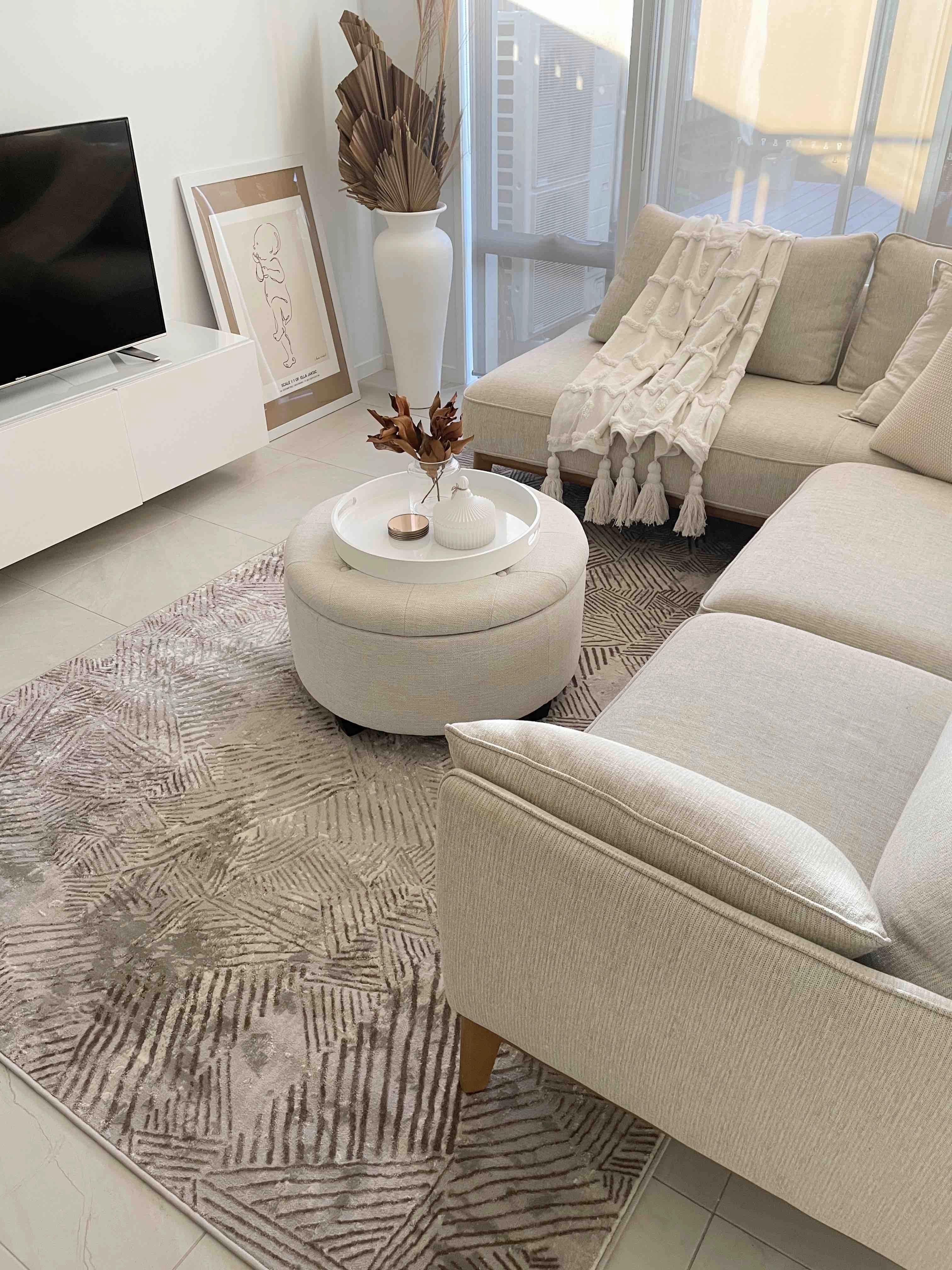 Zenia Brown Grey And Ivory Distressed Tribal Rug *NO RETURNS UNLESS FAULTY