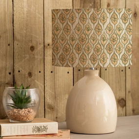 Zephyr Eva & Leura Complete Table Lamp Cream/Lotusreplacement lampshade,White Linen Drum Lampshade for Table or Floor Lamp