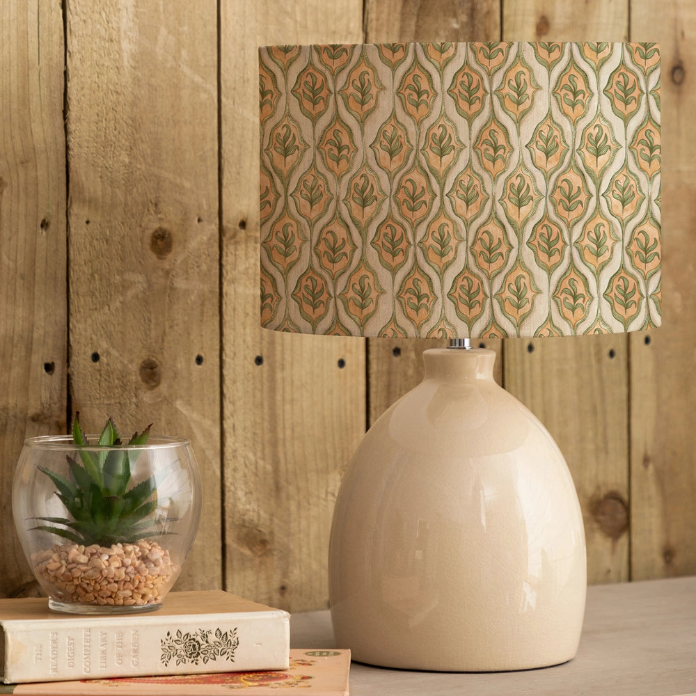 Zephyr Eva & Leura Complete Table Lamp Cream/Lotusreplacement lampshade,White Linen Drum Lampshade for Table or Floor Lamp