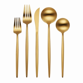 Zephyr Gold Satin 45 Piece Flatware Seteco-friendly bamboo fiber tableware set 