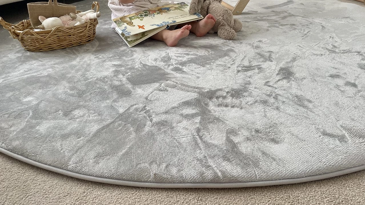 Zia Grey Plush Rollie Pollie Round Playmat