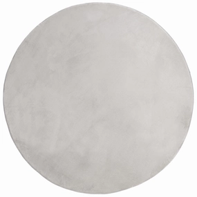 Zia Grey Plush Rollie Pollie Round Playmatmodern color block patchwork rug