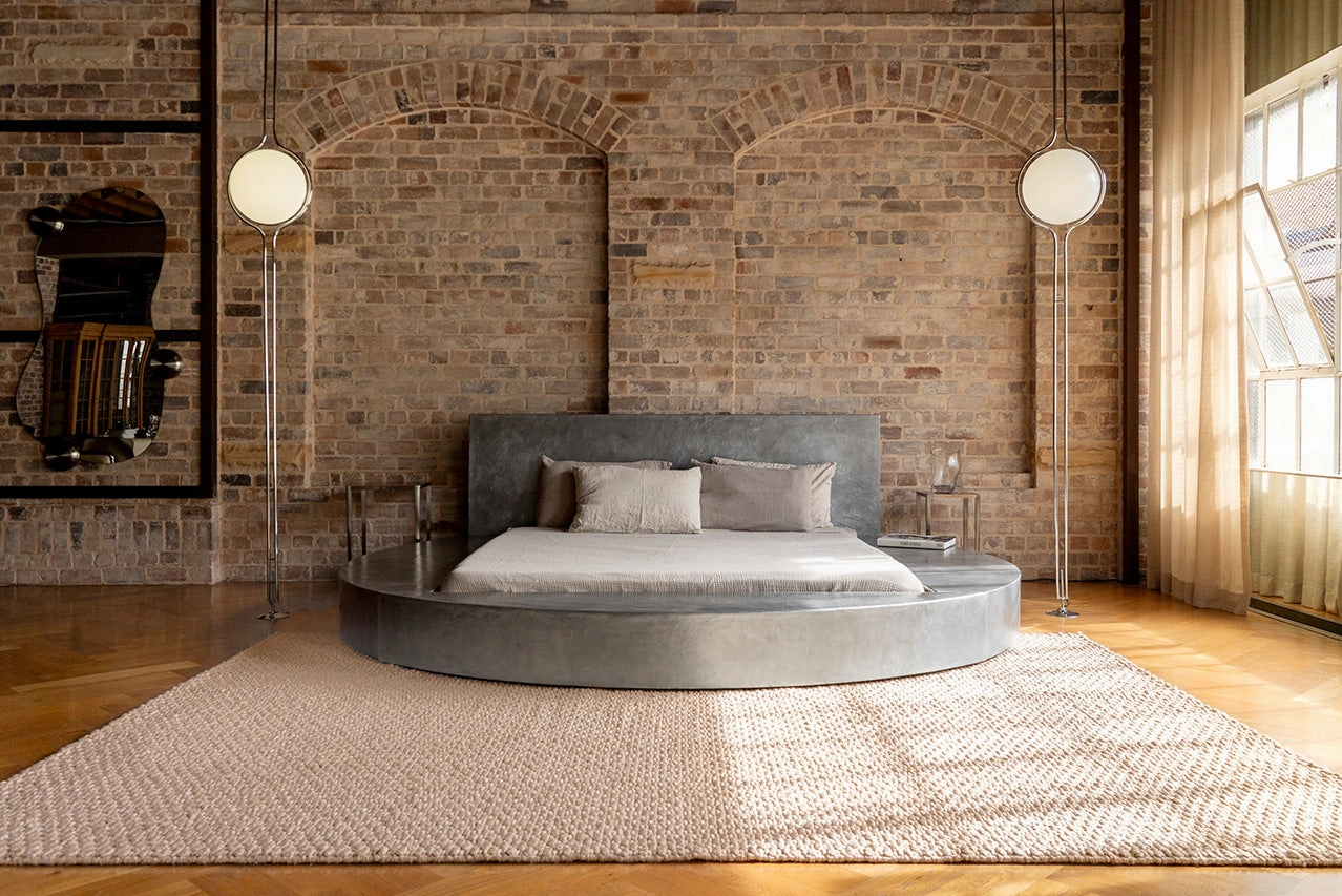 Zilya Beige Chunky Wool Rug