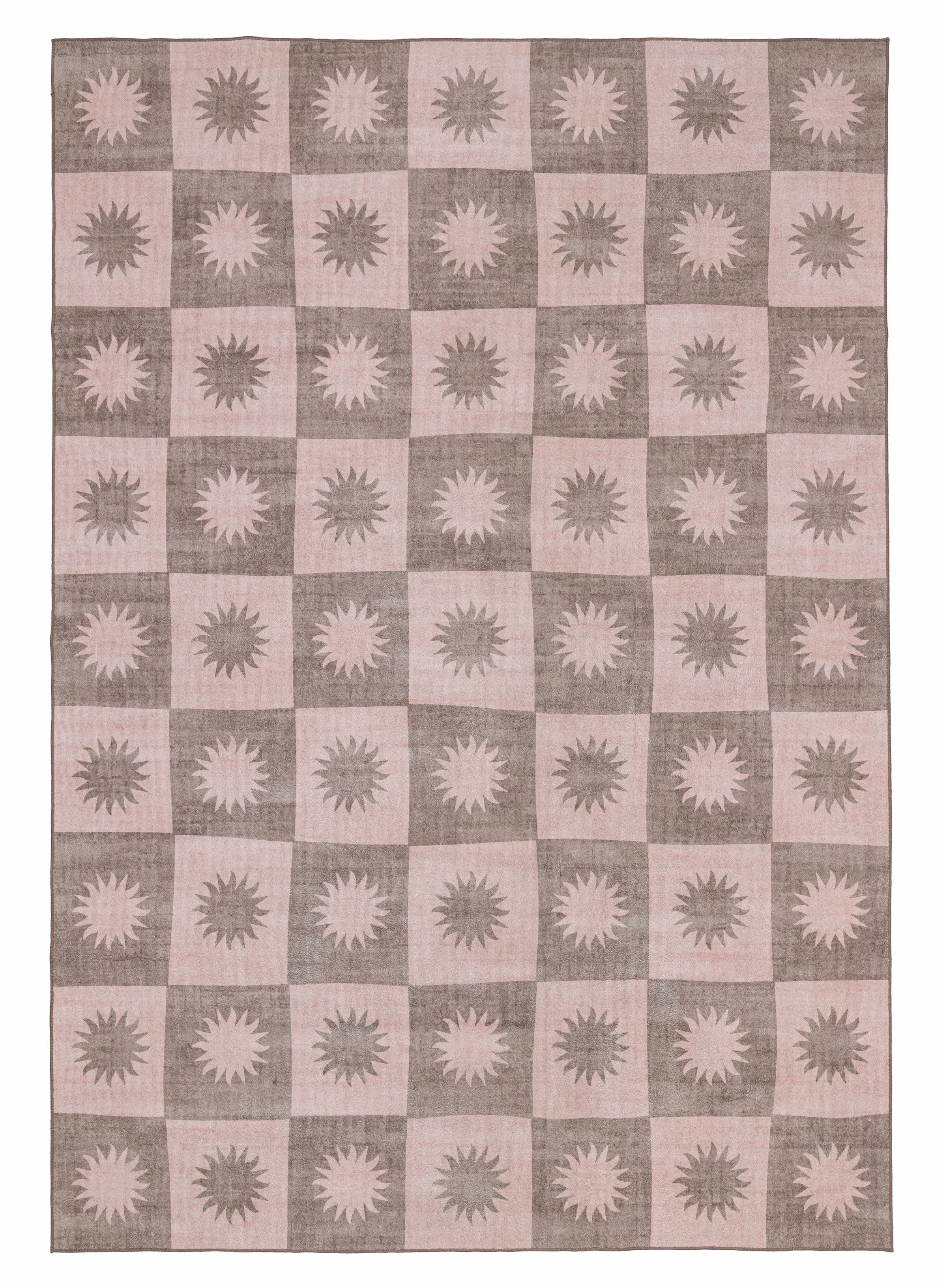 Zimra Light Pink Washable Rugmodern color block patchwork rug
