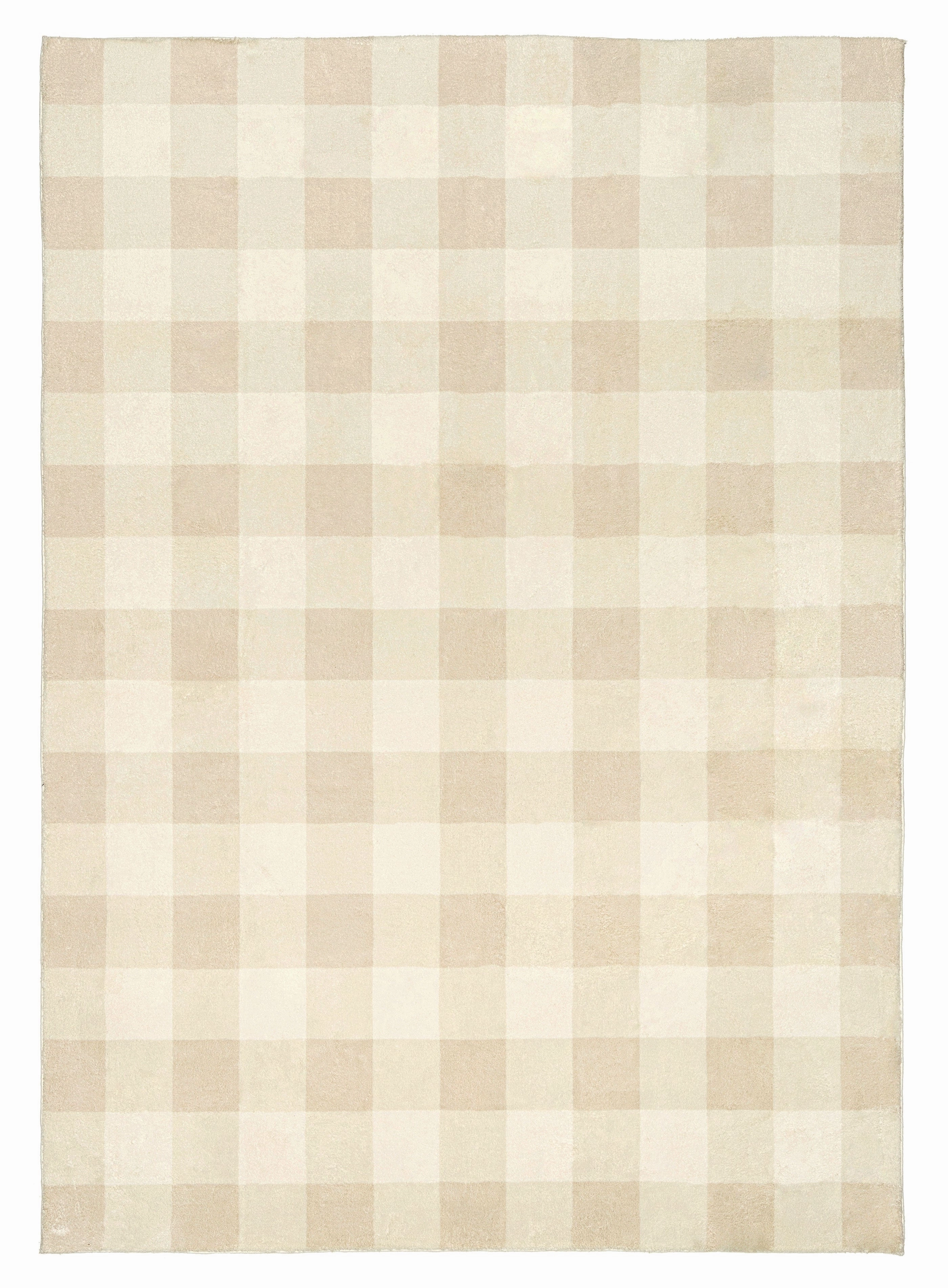 Zira Neutral Beige Gingham Washable Rugmodern color block patchwork rug