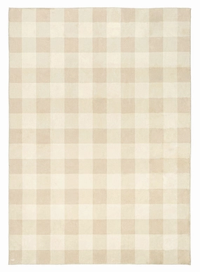 Zira Neutral Beige Gingham Washable Rugmodern color block patchwork rug