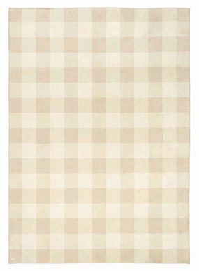 Zira Neutral Beige Gingham Washable Rugmodern color block patchwork rug