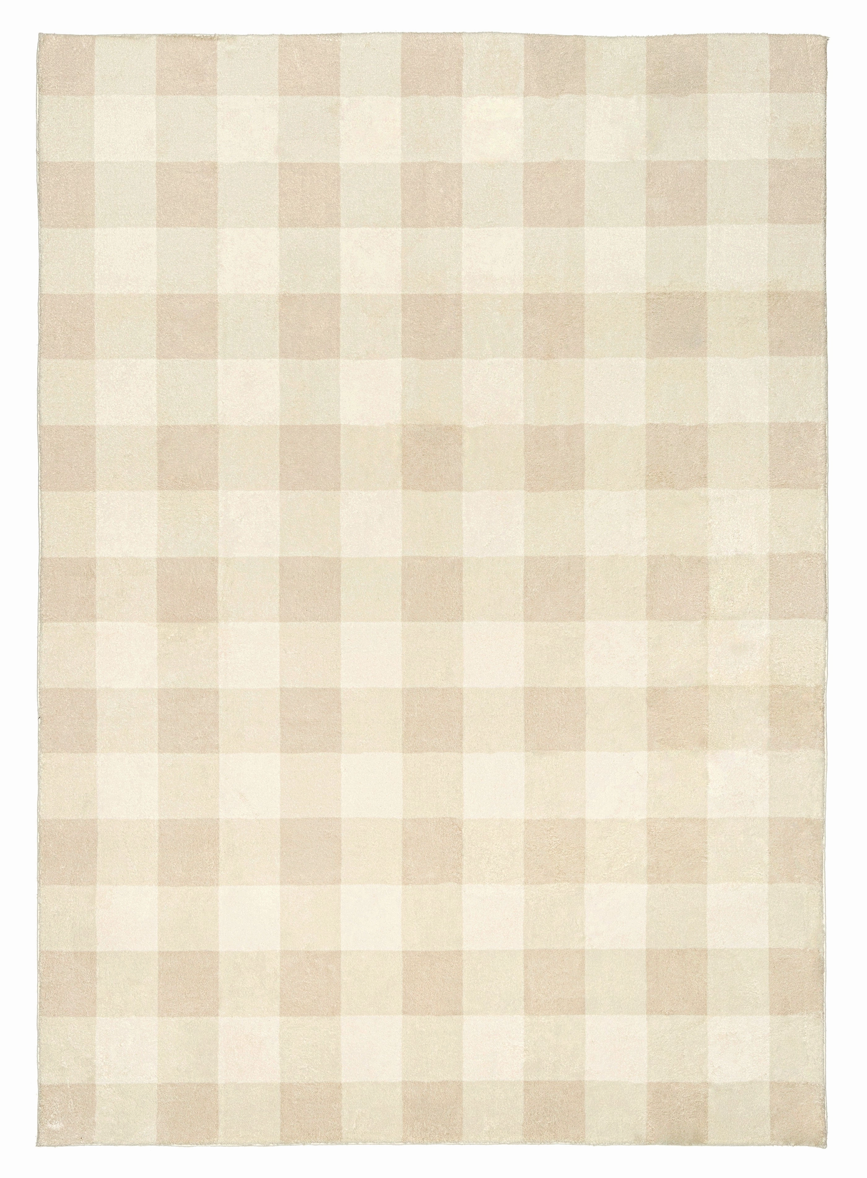 Zira Neutral Beige Gingham Washable Rugmodern color block patchwork rug