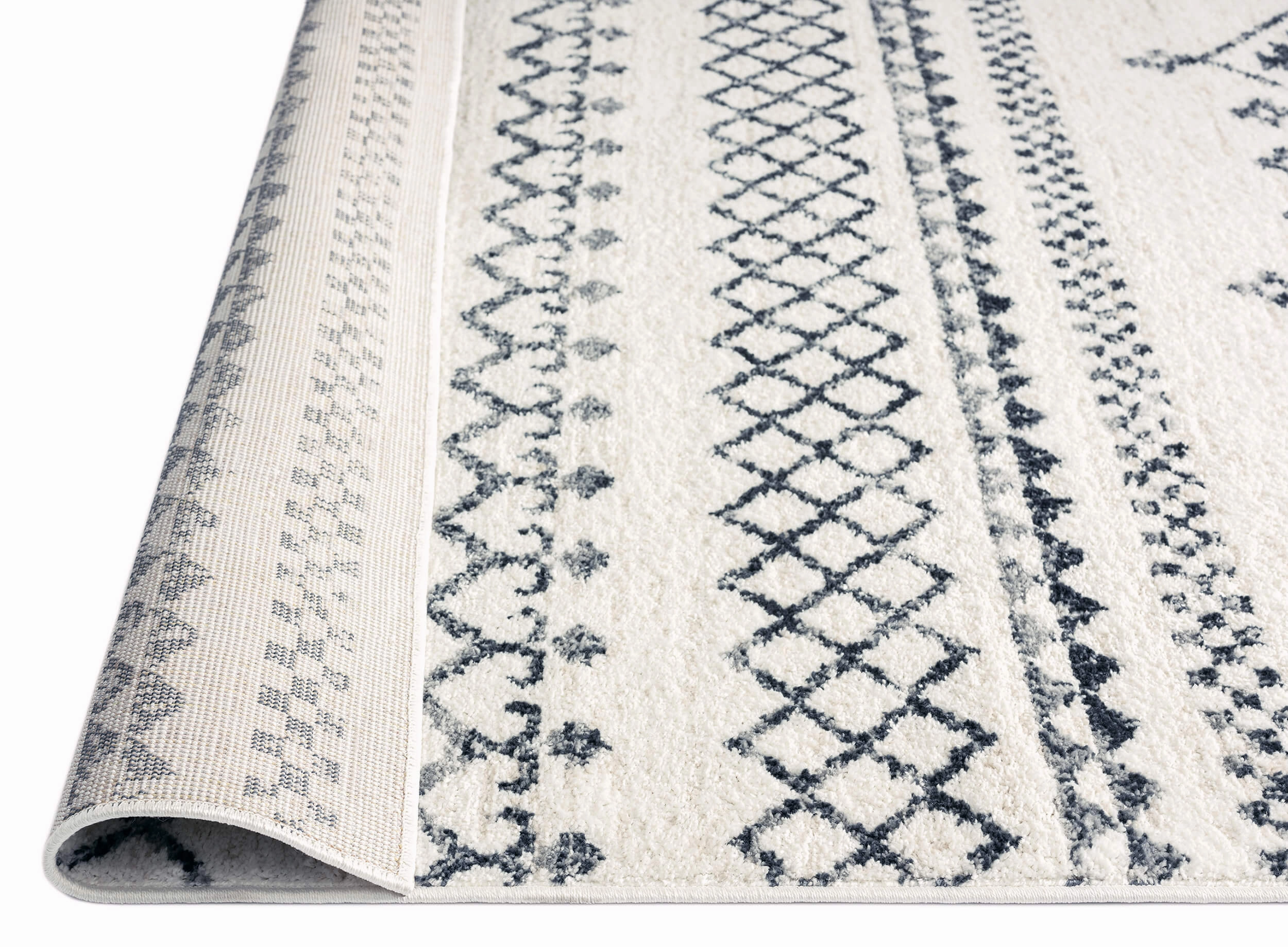Zita Dark Grey and Ivory Diamond Tribal Rug *NO RETURNS UNLESS FAULTY