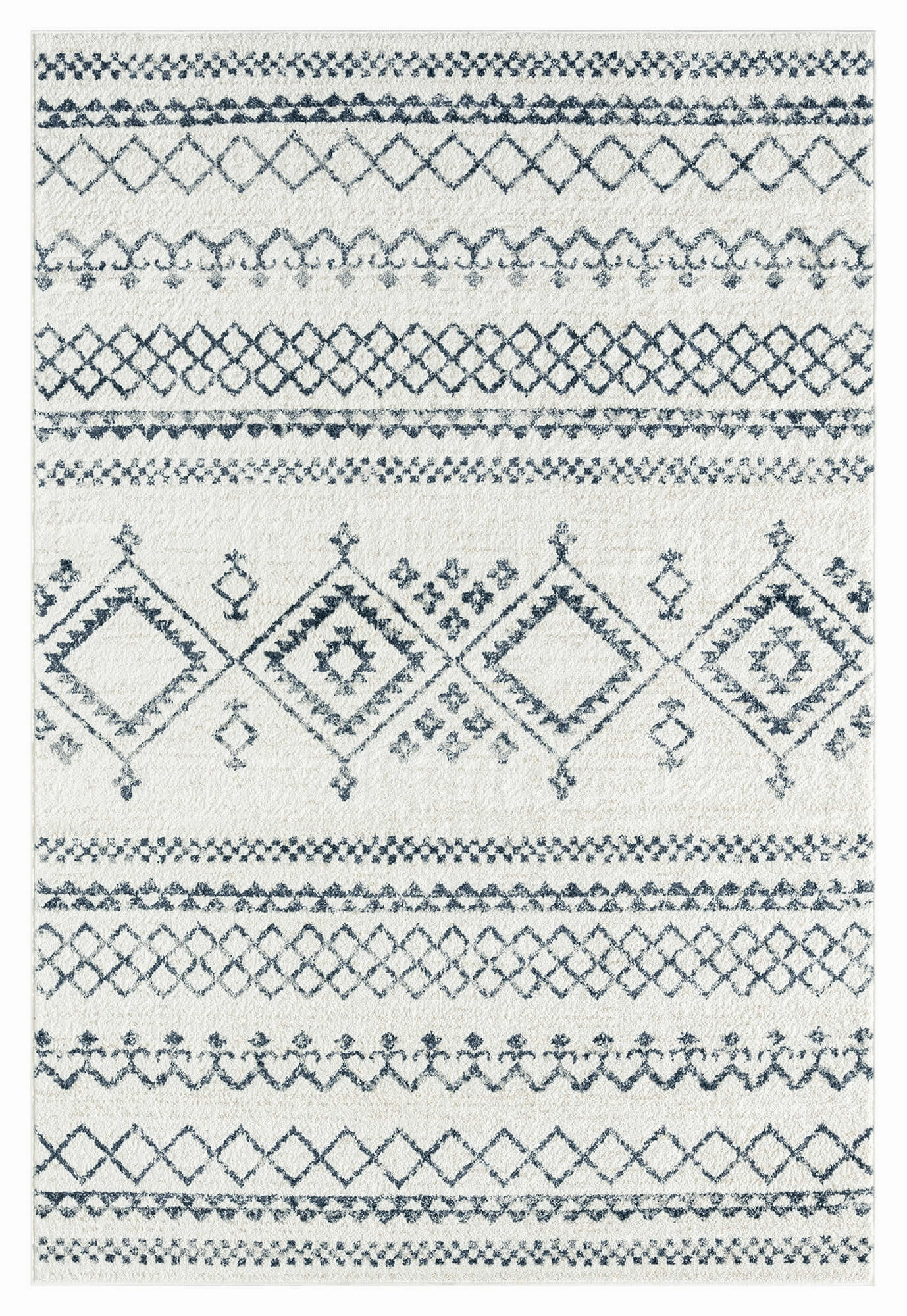 Zita Dark Grey and Ivory Diamond Tribal Rug *NO RETURNS UNLESS FAULTYmodern color block patchwork rug