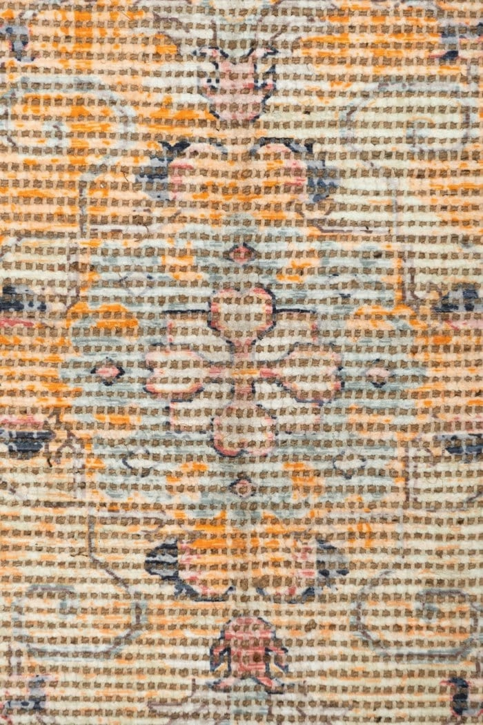Zola Blue Orange and Yellow Floral Distressed Rug *NO RETURNS UNLESS FAULTY