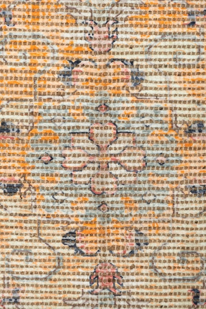 Zola Blue Orange and Yellow Floral Distressed Rug *NO RETURNS UNLESS FAULTY