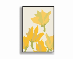 Zucchini Flowers Portraitmodern abstract painting decor
