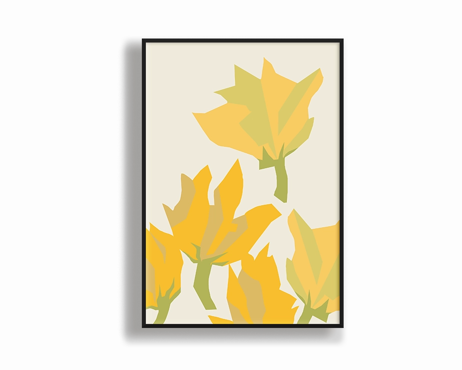 Zucchini Flowers Portraitmodern abstract painting decor