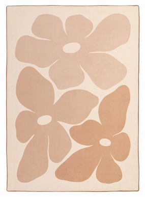 Zuli Peach Flowers Rollie Pollie Playmatmodern color block patchwork rug