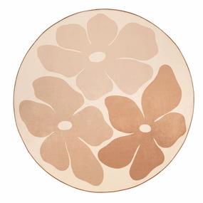 Zuli Peach Flowers Rollie Pollie Round Playmatmodern color block patchwork rug